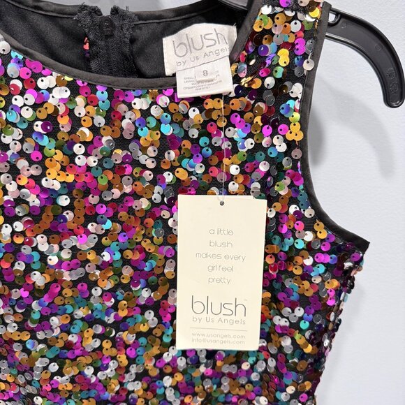 Blush by US Angels Multicolor Sequins Party Dress Eras Tour Taylor Swift Girls 8 - Picture 7 of 11